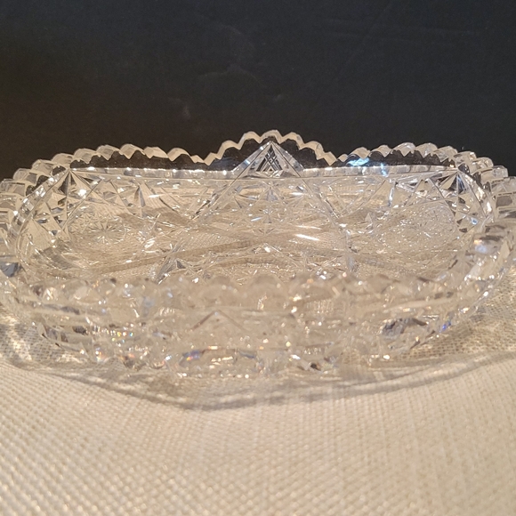 ABP Sawtooth American Brilliant Cut Glass Crystal Bowl/Candy Dish 7" - Picture 10 of 10